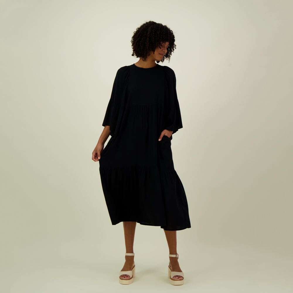 BELL SLEEVE MIDI DRESS | LICORICE | REALM OF THE FOREST Metsola BELL SLEEVE MIDI DRESS | LICORICE | REALM OF THE FOREST Metsola