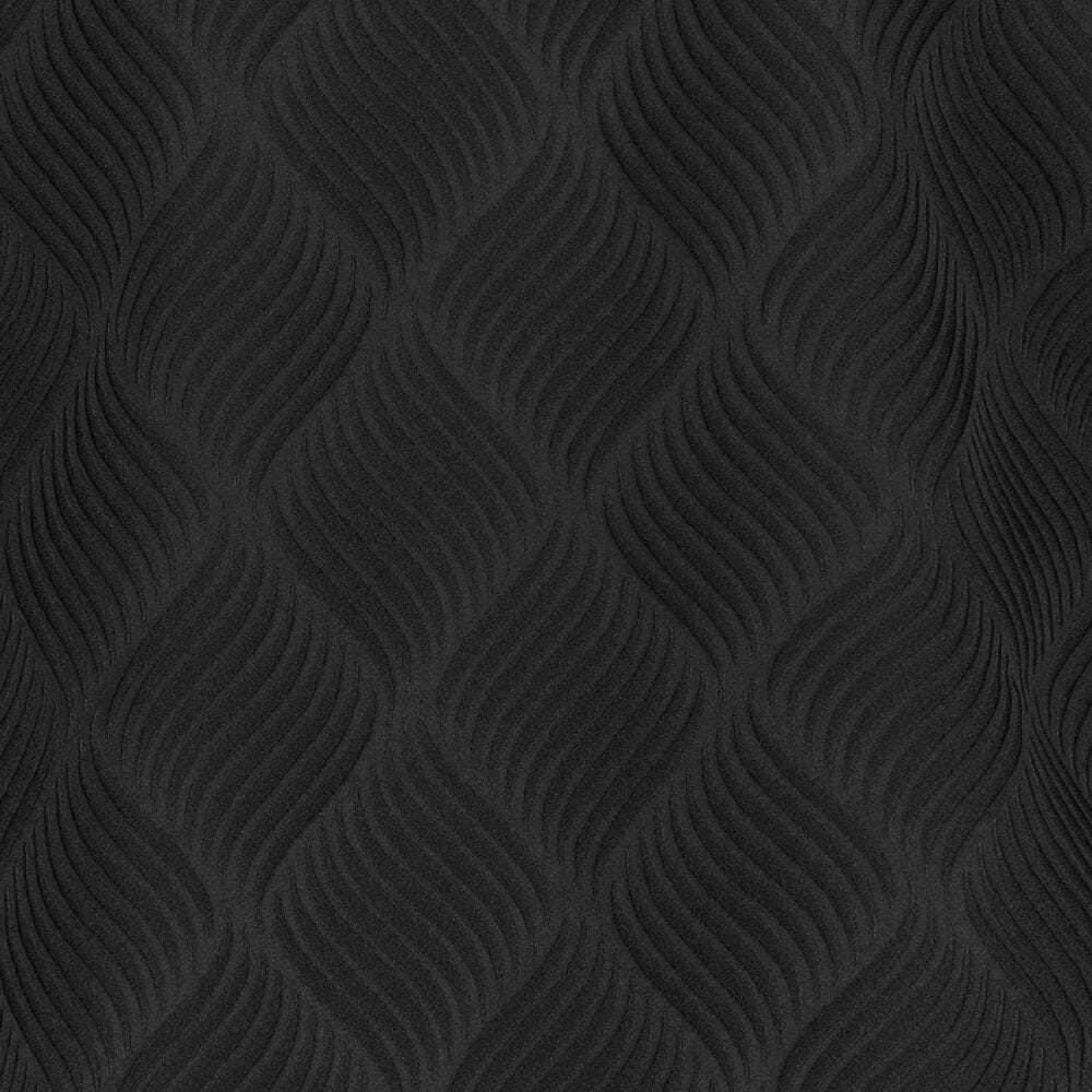 lähikuva kuosista musta jacquard.
