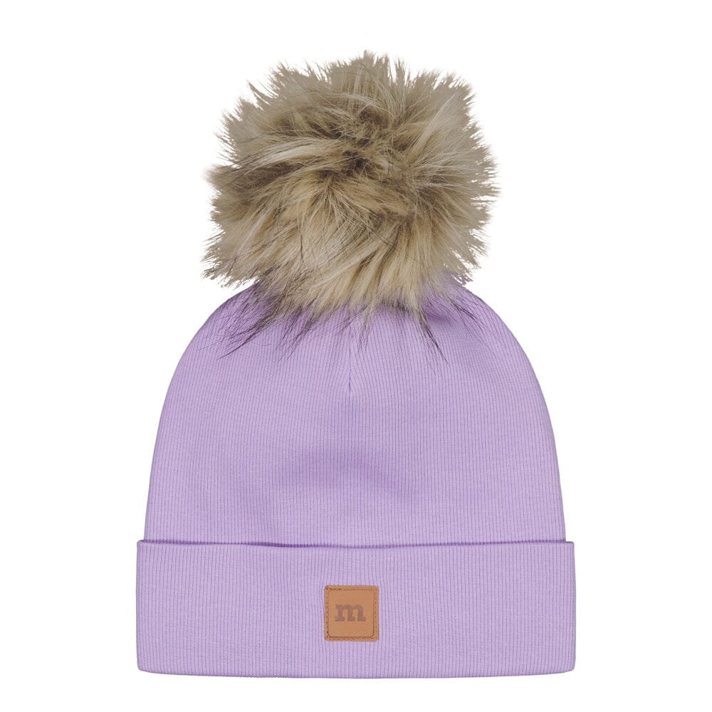 RIB BEANIE WITH FUR POM | LILY Pipo My Happy Place