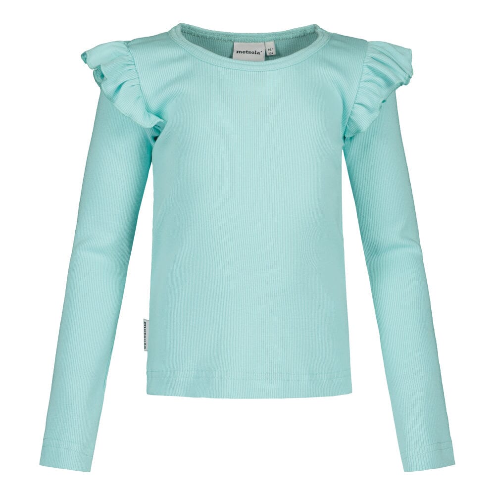 RIB FRILLA SHIRT LS | OCEAN Paita My Happy Place