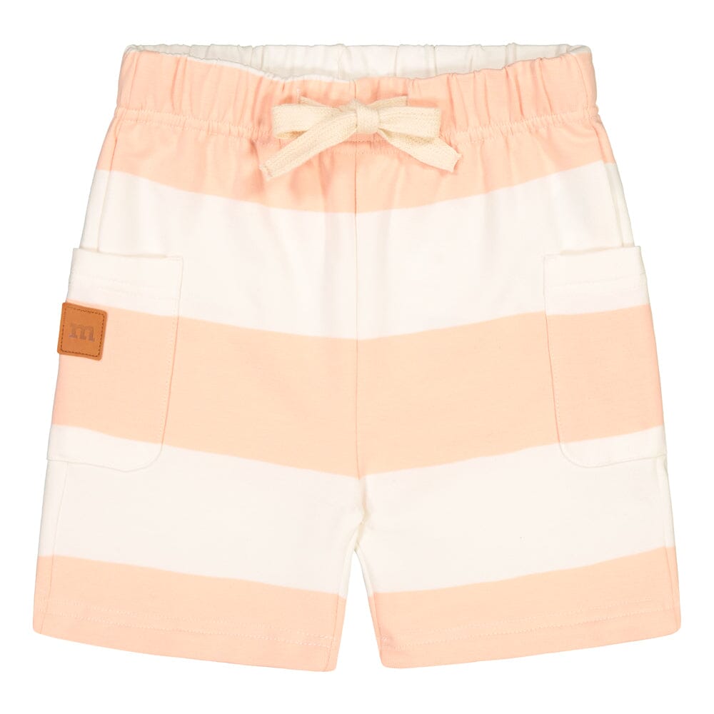 STRIPED COLLEGE SHORTS | MILKY APRICOT - VANILLA Housut Wonders of Life