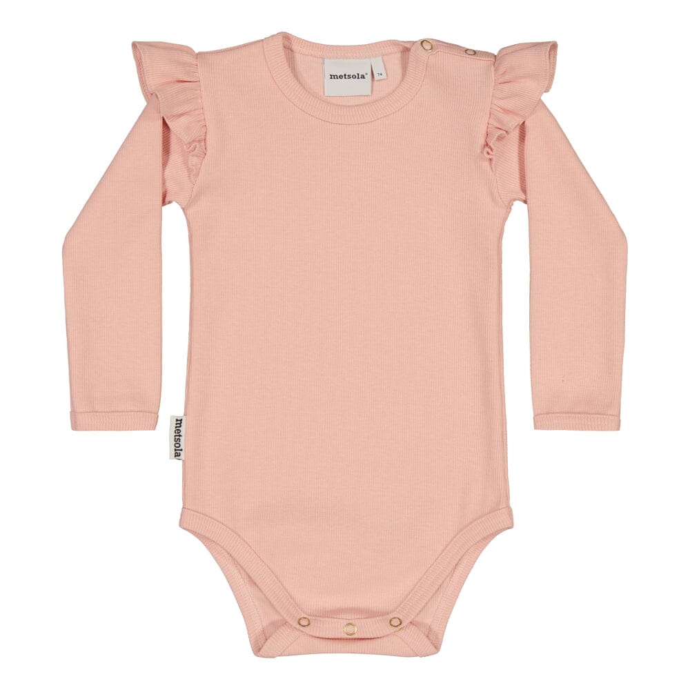 RIB FRILLA BODY LS, PEONY Metsola