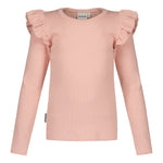 RIB FRILLA SHIRT LS, PEONY Metsola