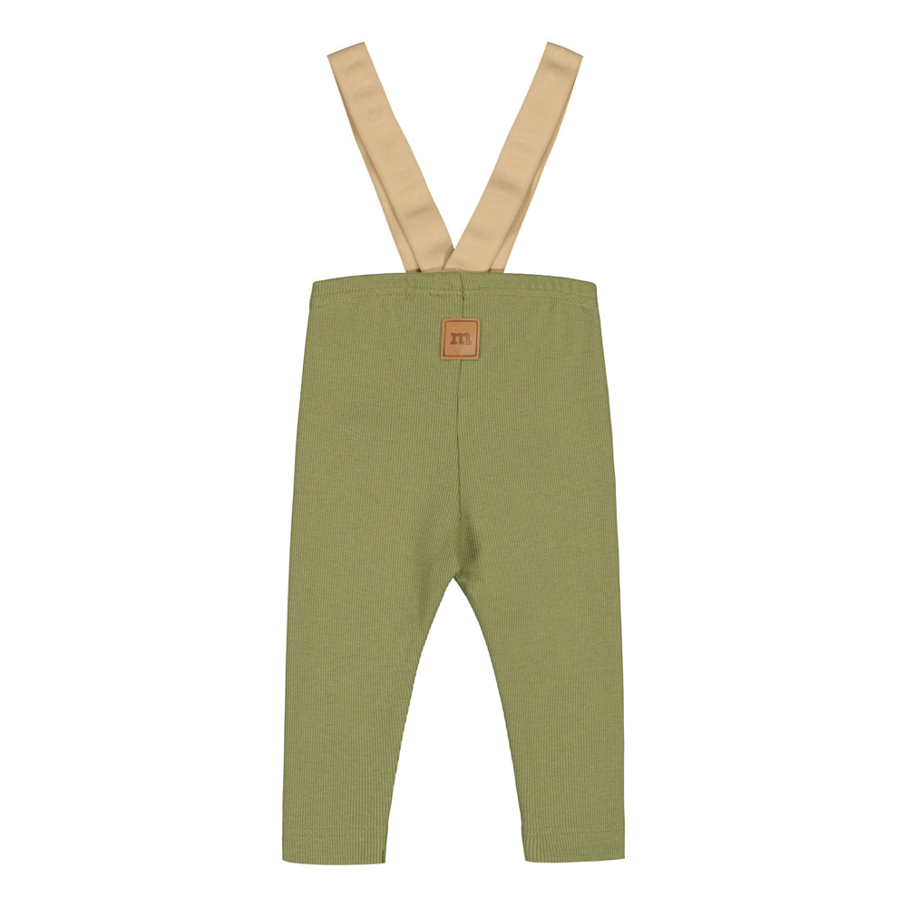 RIB BRACE PANTS | PISTACHIO