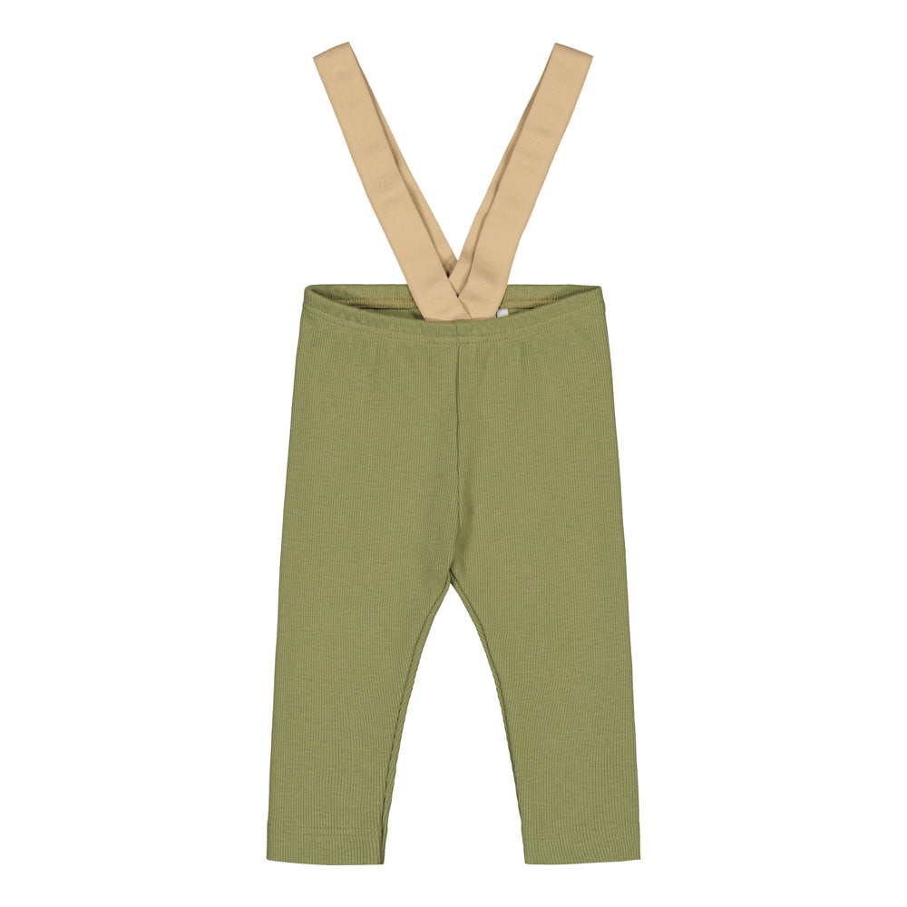 RIB BRACE PANTS | PISTACHIO