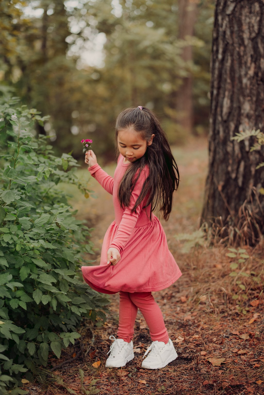 MERINO RIB LEGGINGS | RASPBERRY