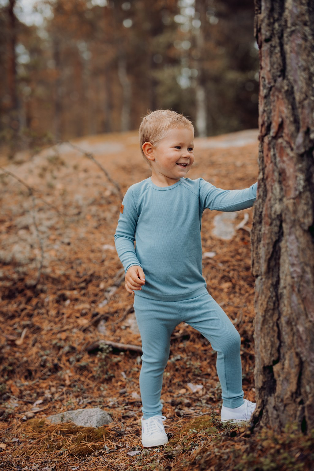 MERINO RIB LEGGINGS | CLOUDY SKY