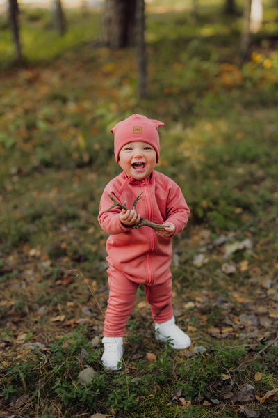 MERINO FLEECE OVERALL | RASPBERRY