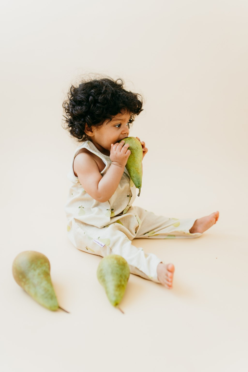 MINI PEARS MUSLIN OVERALLS | SAND