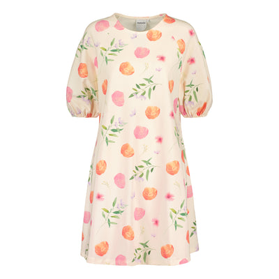 WOMEN'S LOVELY PUFF SLEEVE TUNIC DRESS | VANILLA