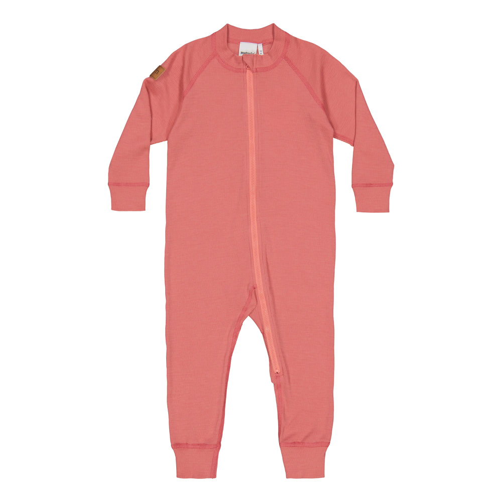 MERINO RIB OVERALL | RASPBERRY