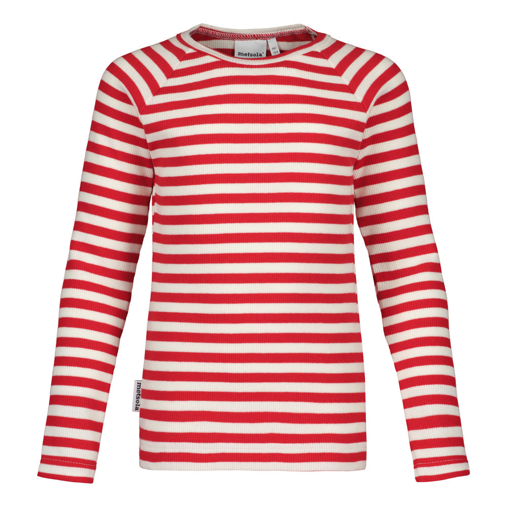 STRIPED RIB SHIRT | POPPY/CREAMY