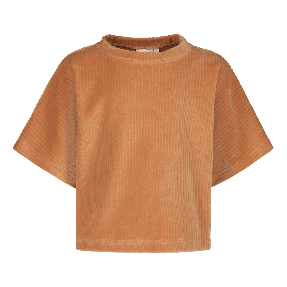 VELOUR CROPPED SHIRT | PEANUT