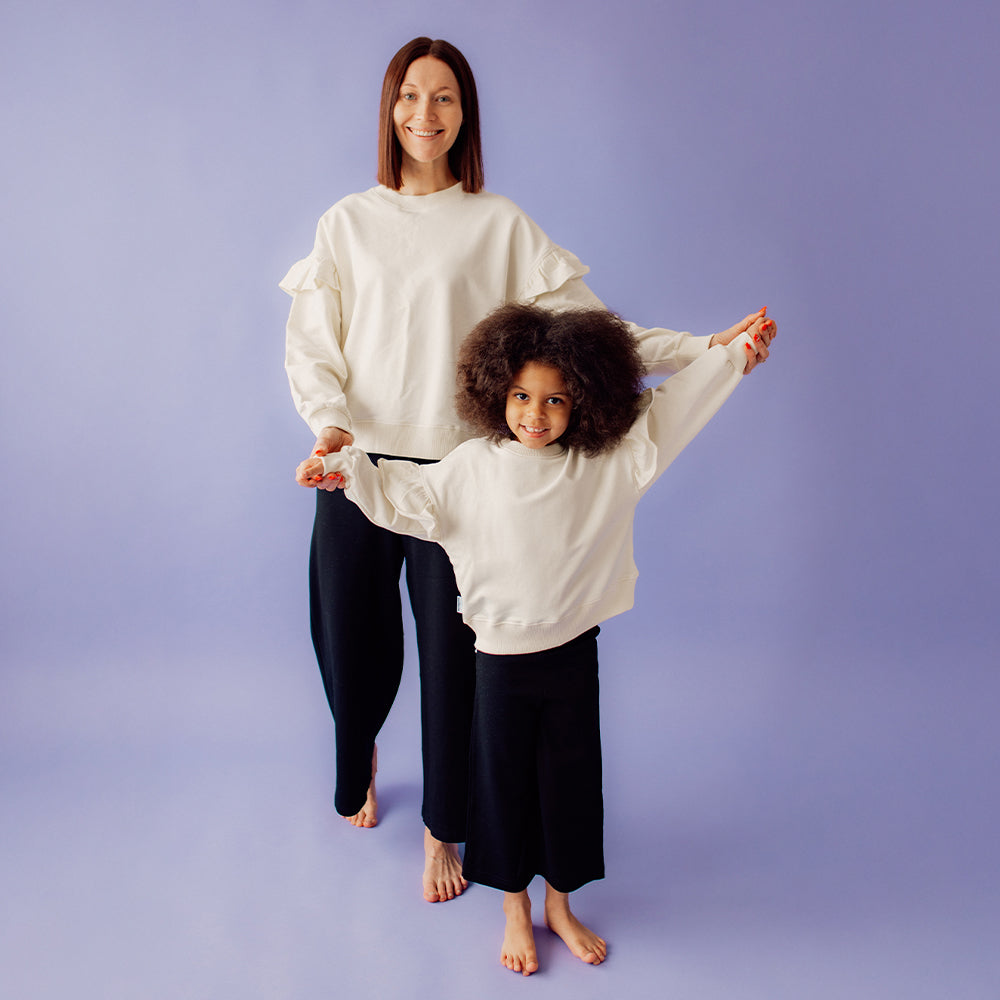 WOMEN'S FRILL SWEATER | VANILLA