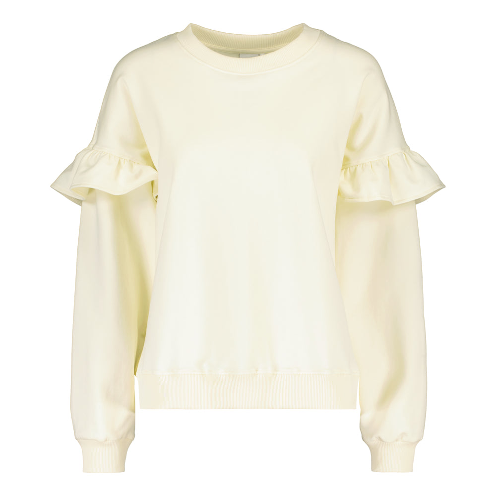 WOMEN'S FRILL SWEATER | VANILLA