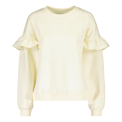 WOMEN'S FRILL SWEATER | VANILLA