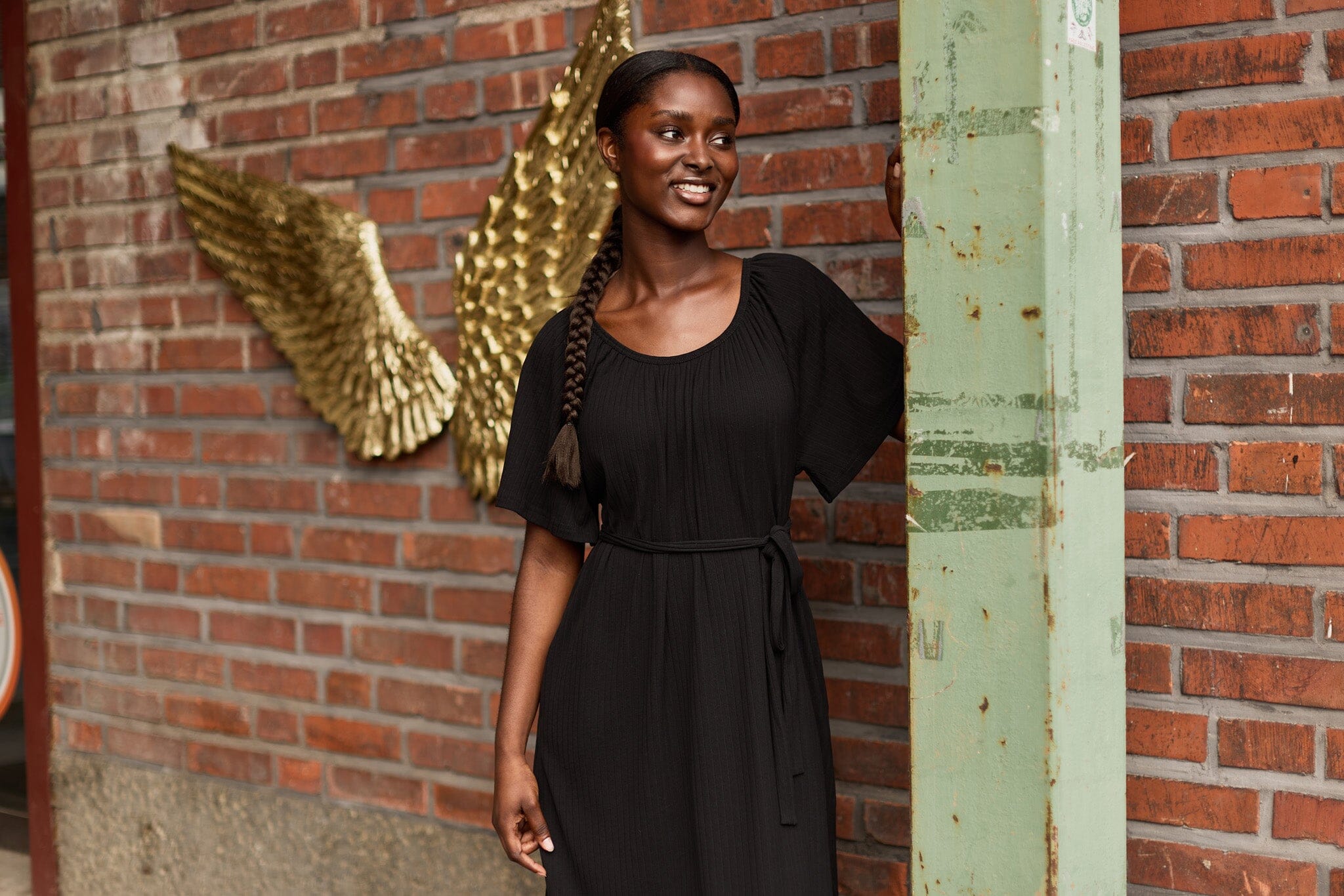 Bell Sleeve Rib Dress -Mekko | Licorice Aikuisten mekko C'est La Vie!