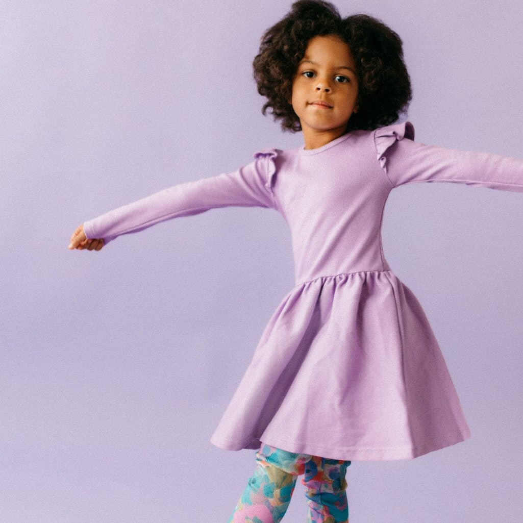 BF RIB FRILLA DRESS LS, ORCHID BLOOM Black Friday