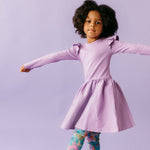 BF RIB FRILLA DRESS LS, ORCHID BLOOM Black Friday