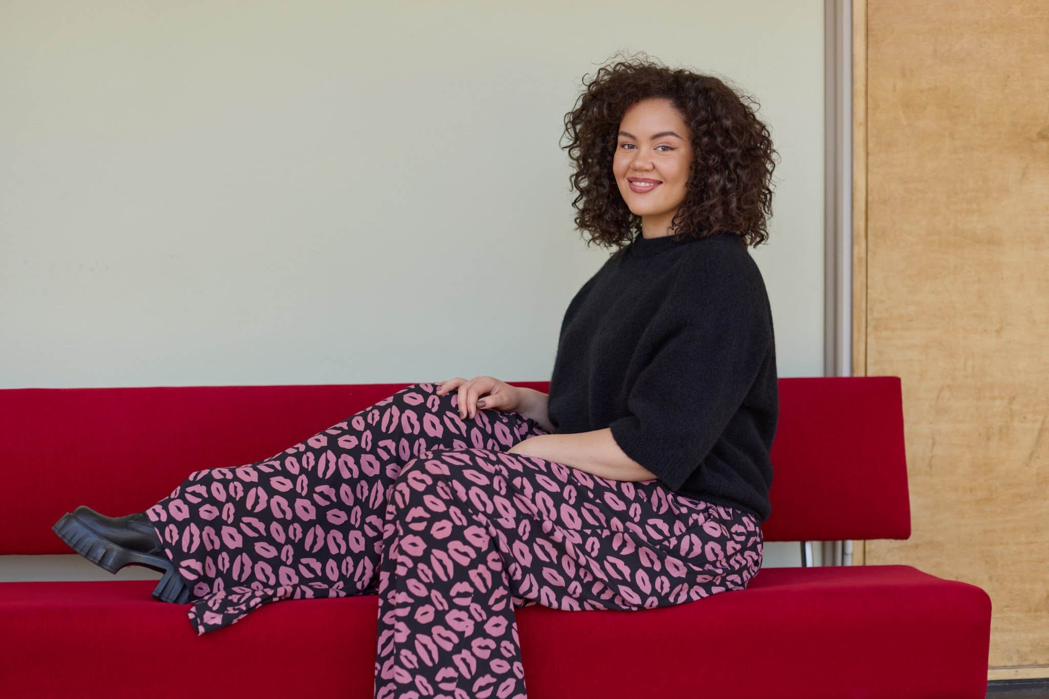 Bisous Pleated Wide Leg Pants -Housut | Licorice Aikuisten housut Oh, Oui!