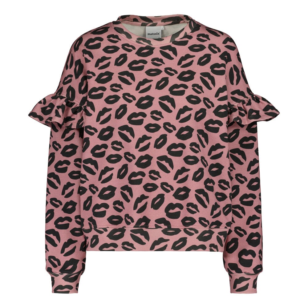 Bisous Womens Frill Sweater | Paris Pink Aikuisten paita Oh, Oui!