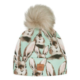 BUNNY BEANIE WITH FUR POM | OCEAN Pipo My Happy Place
