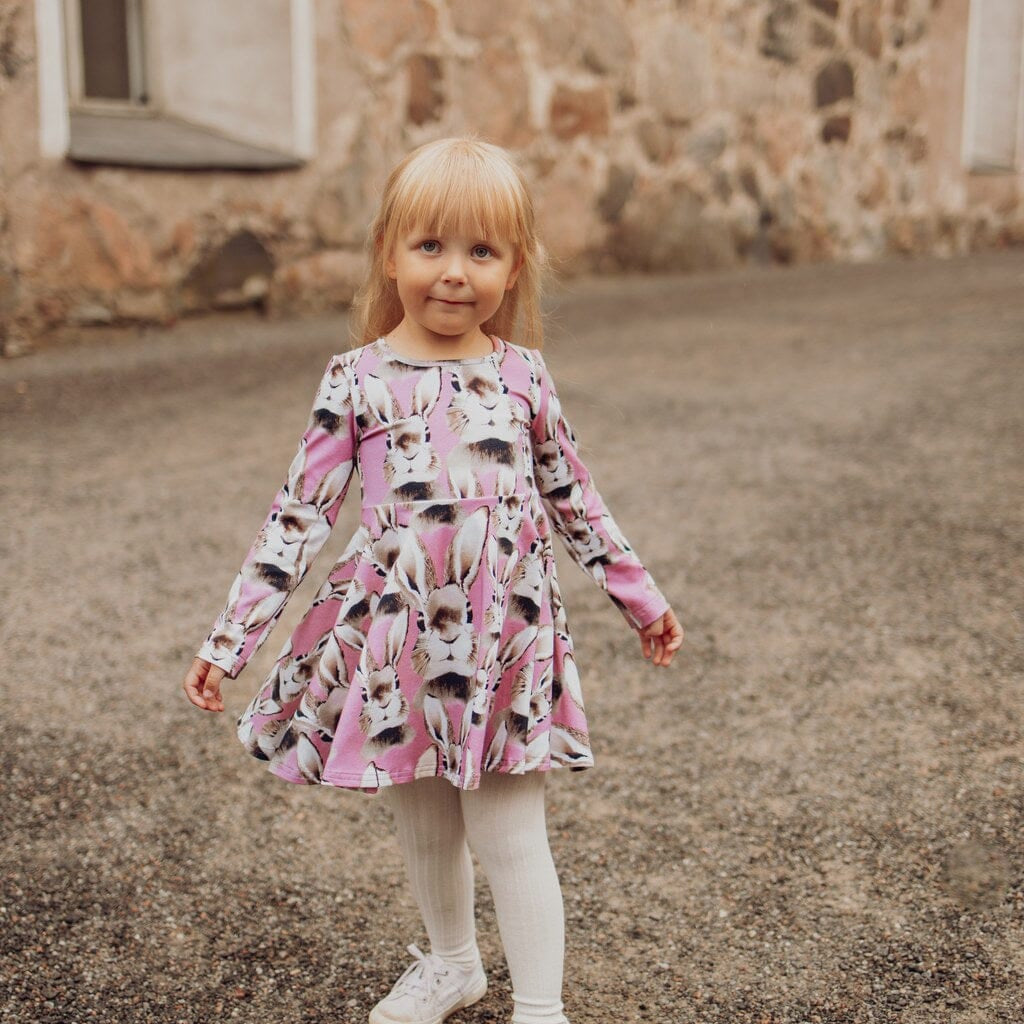 Bunny Dress Ls | Frosty Pink Mekko Winter Wonders