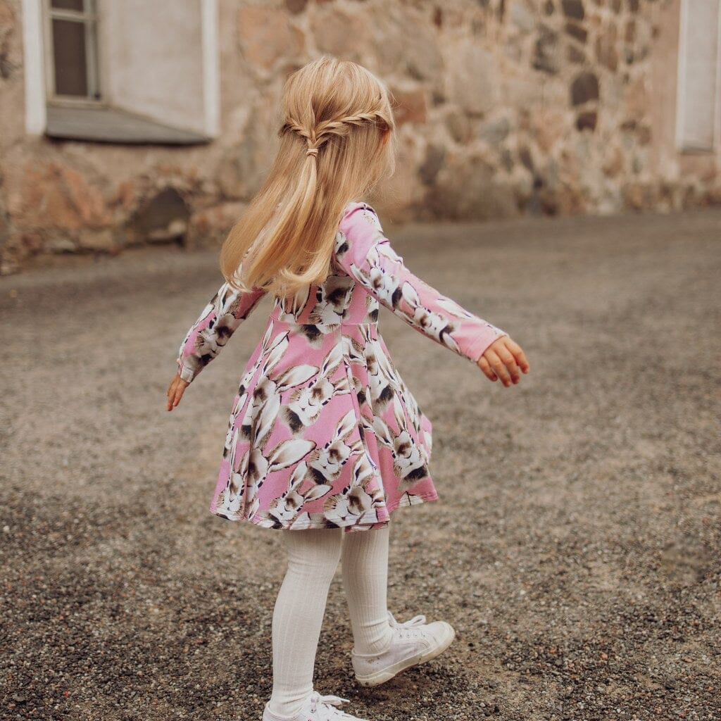 Bunny Dress Ls | Frosty Pink Mekko Winter Wonders