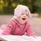 Bunny Helmet -Merinovilla Kypärämyssy | Hearty Pink Pipo Happy Hearts