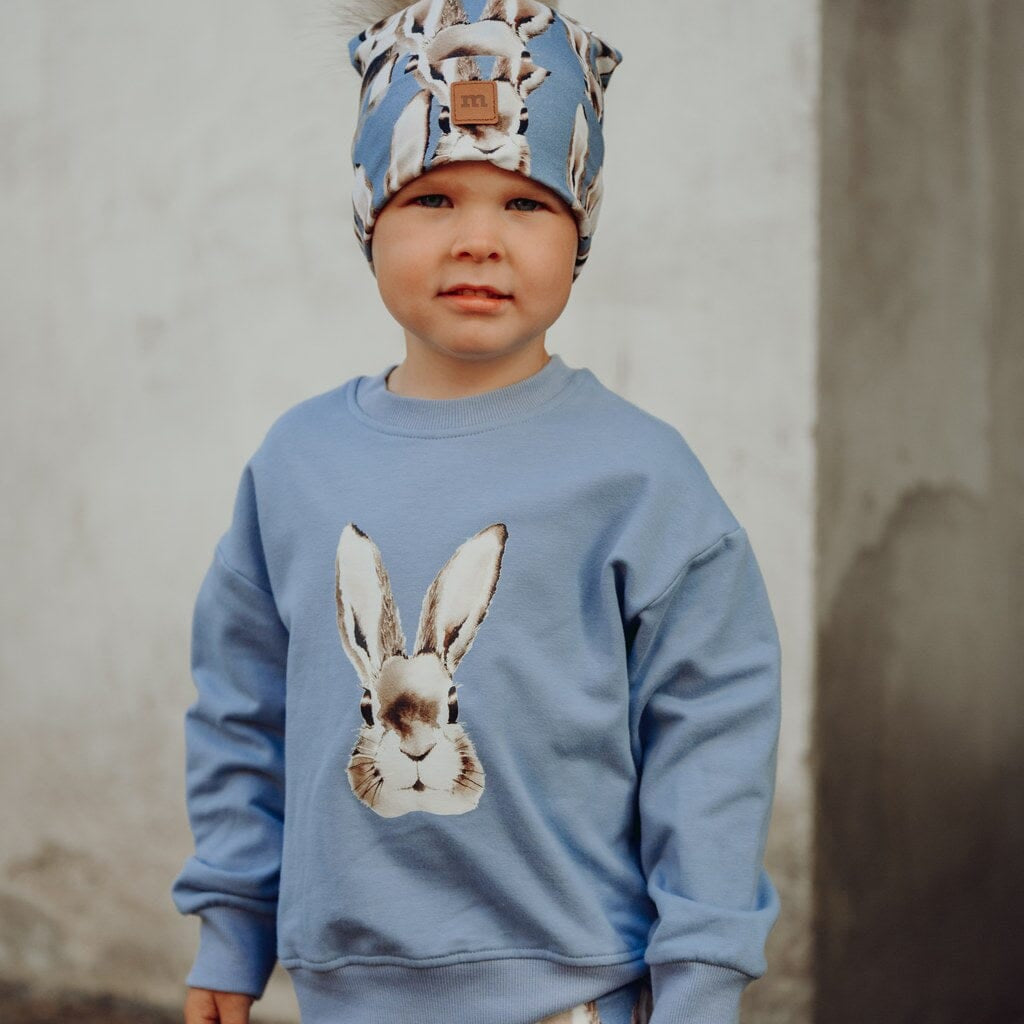 Bunny Placement Oversize Sweater | Frosty Blue Pitkähihainen paita Winter Wonders