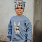 Bunny Placement Oversize Sweater | Frosty Blue Pitkähihainen paita Winter Wonders