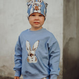 Bunny Placement Oversize Sweater | Frosty Blue Pitkähihainen paita Winter Wonders