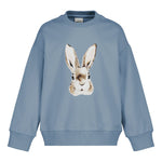 Bunny Placement Oversize Sweater | Frosty Blue Pitkähihainen paita Winter Wonders