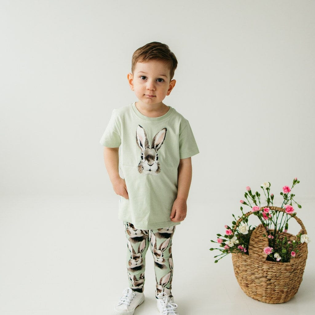 Bunny Soft Green -Leggingsit Housut Little Spring Bunnies