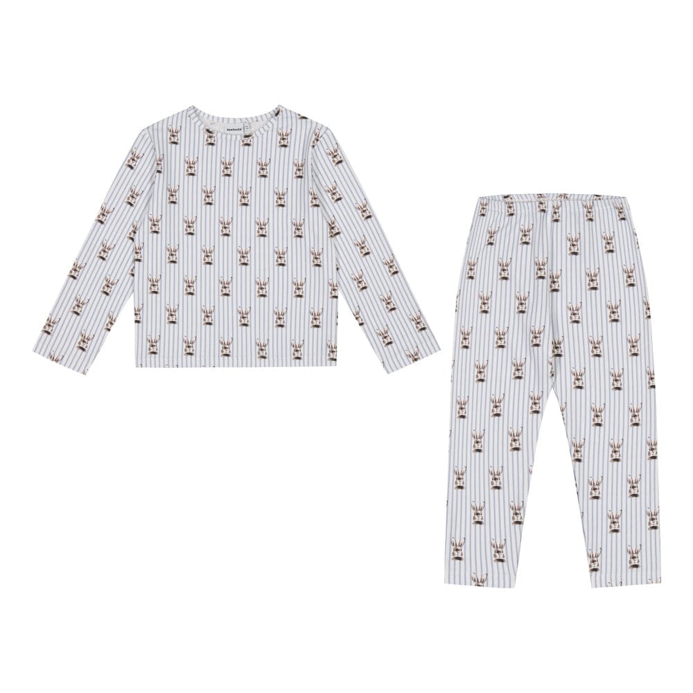Bunny Stripes Pyjama Set | Dreamy Blue Yövaate Metsola