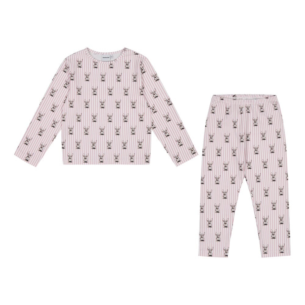 Bunny Stripes Pyjama Set | Dreamy Pink Yövaate Metsola