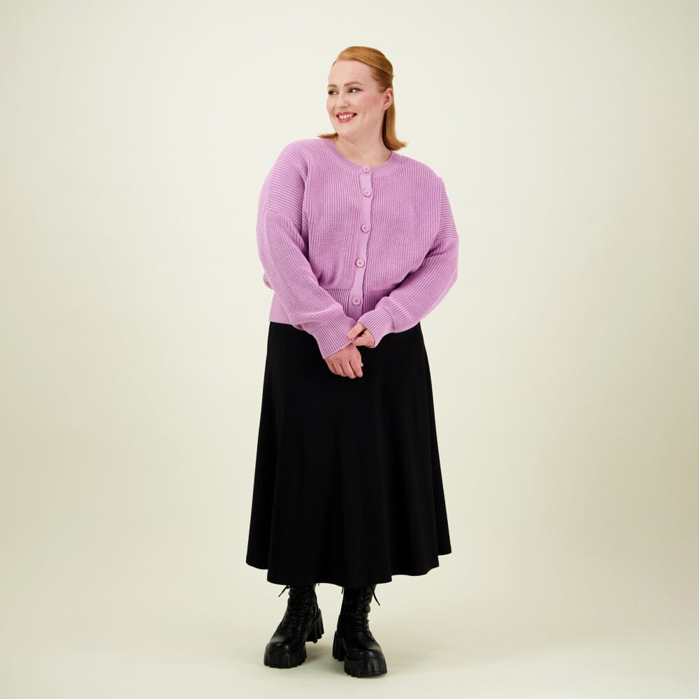 Cotton Knit Cardigan -Neuletakki | Lavender Aikuisten neuletakki More Love