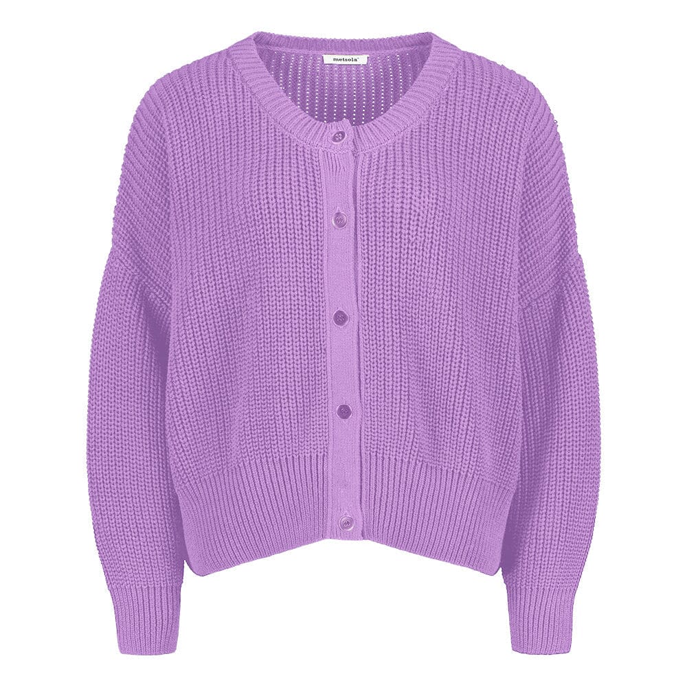 Cotton Knit Cardigan -Neuletakki | Lavender Aikuisten neuletakki More Love