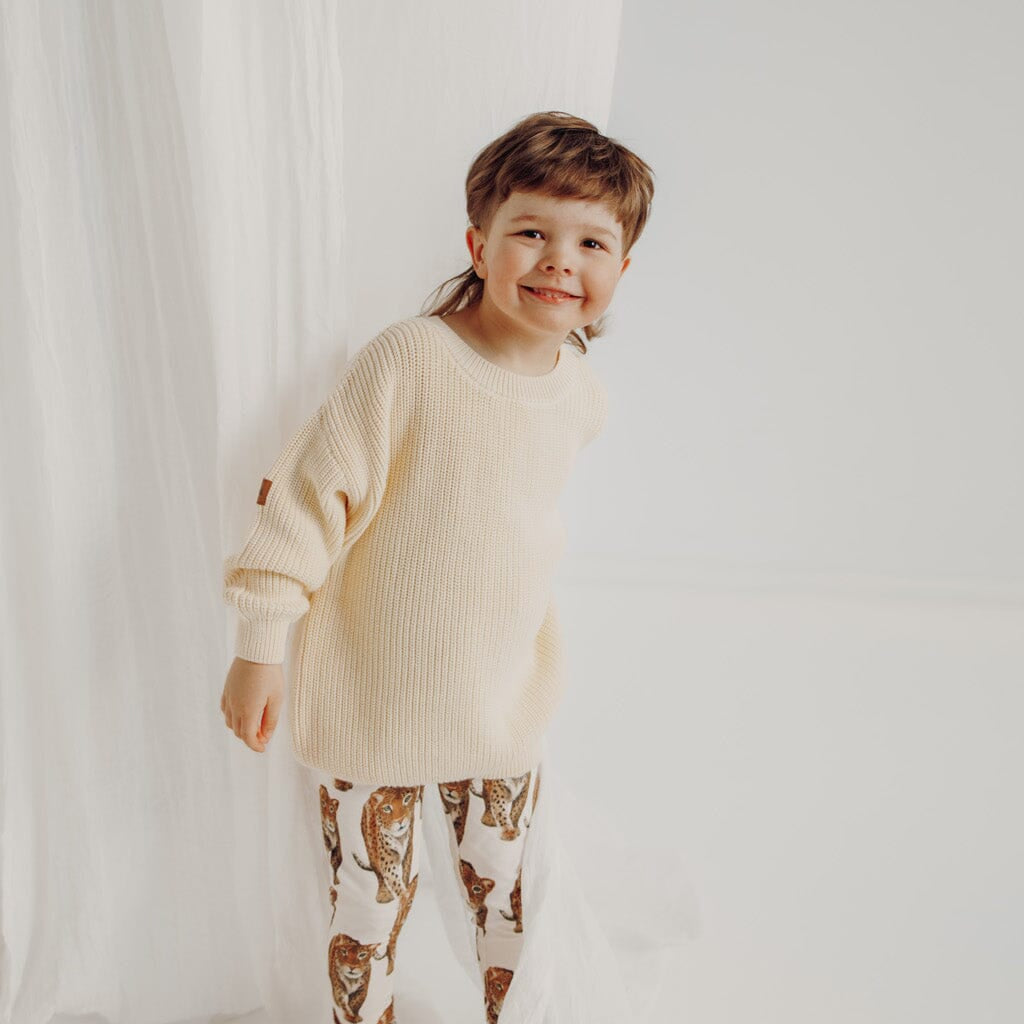 Cotton Knit Jumper -Lasten Neulepaita | Milky Pitkähihainen paita Circus of My Life