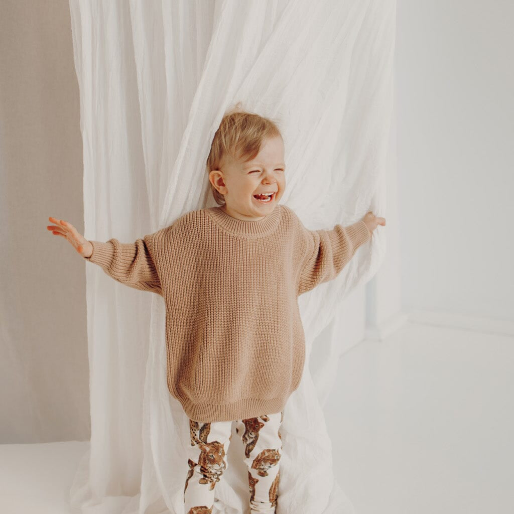 Cotton Knit Jumper -Lasten Neulepaita | Nougat Pitkähihainen paita Circus of My Life