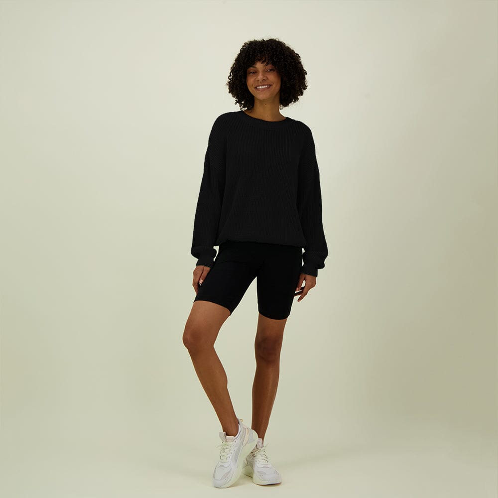 COTTON KNIT JUMPER -NEULEPAITA | LICORICE Aikuisten paita My Happy Place Women