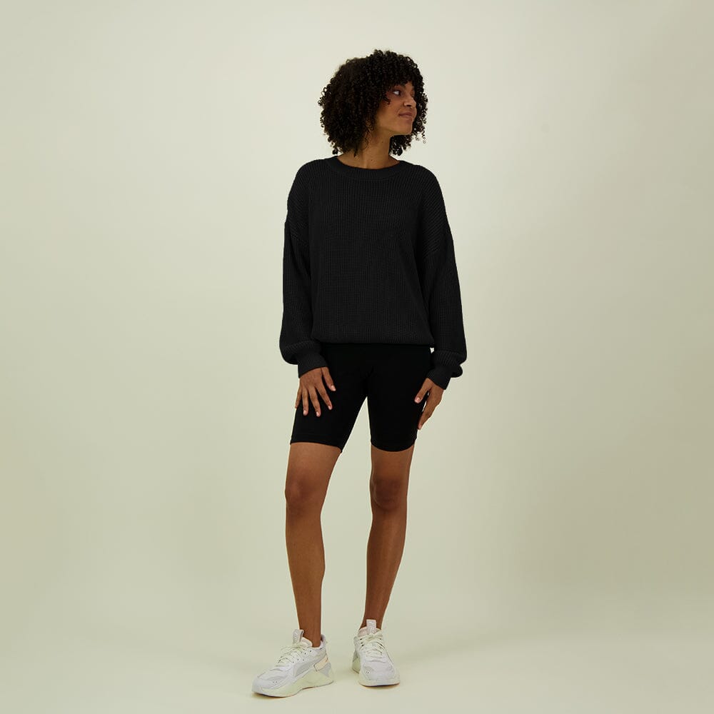 COTTON KNIT JUMPER -NEULEPAITA | LICORICE Aikuisten paita My Happy Place Women