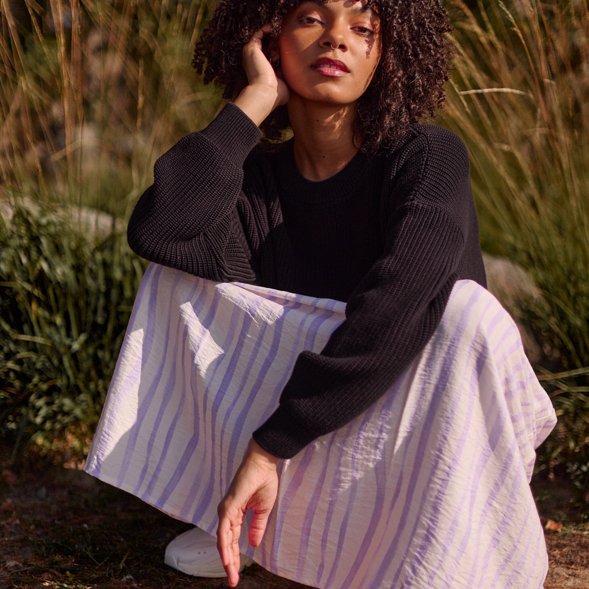 COTTON KNIT JUMPER -PUUVILLANEULE | LICORICE Aikuisten paita My Happy Place Women