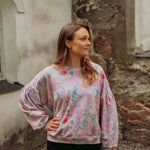 Crystal Bloom Womens Puff Sleeve Sweater | Pink Aikuisten paita Winter Wonders