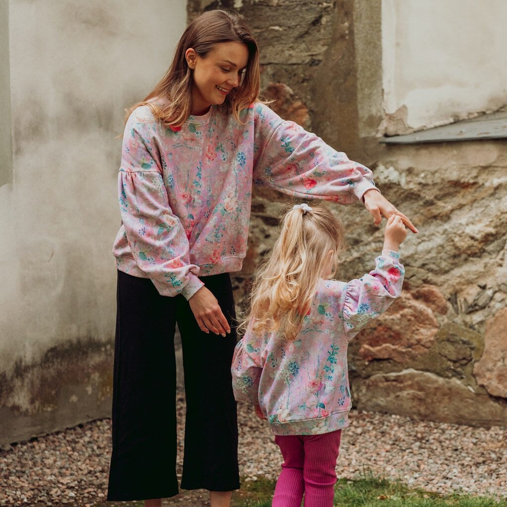 Crystal Bloom Womens Puff Sleeve Sweater | Pink Aikuisten paita Winter Wonders