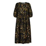 Goldie Volume Sleeve Midi Dress | Licorice Aikuisten mekko Metsola