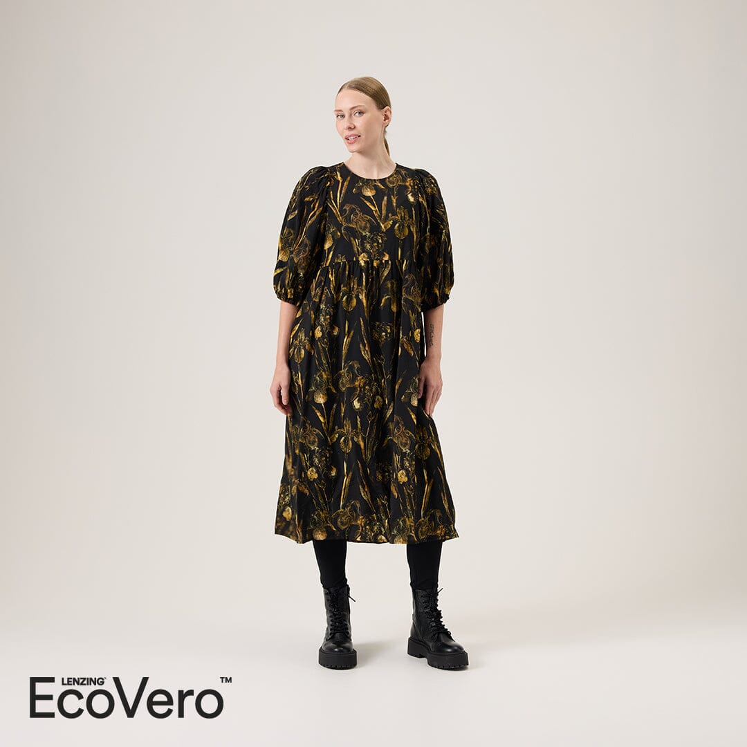 Goldie Volume Sleeve Midi Dress -Mekko | Licorice Aikuisten mekko Metsola