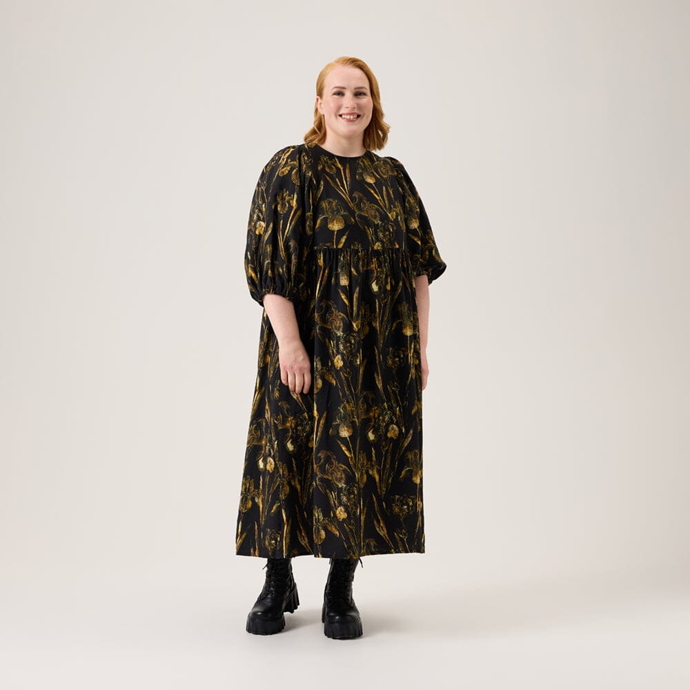 Goldie Volume Sleeve Midi Dress -Mekko | Licorice Aikuisten mekko Metsola