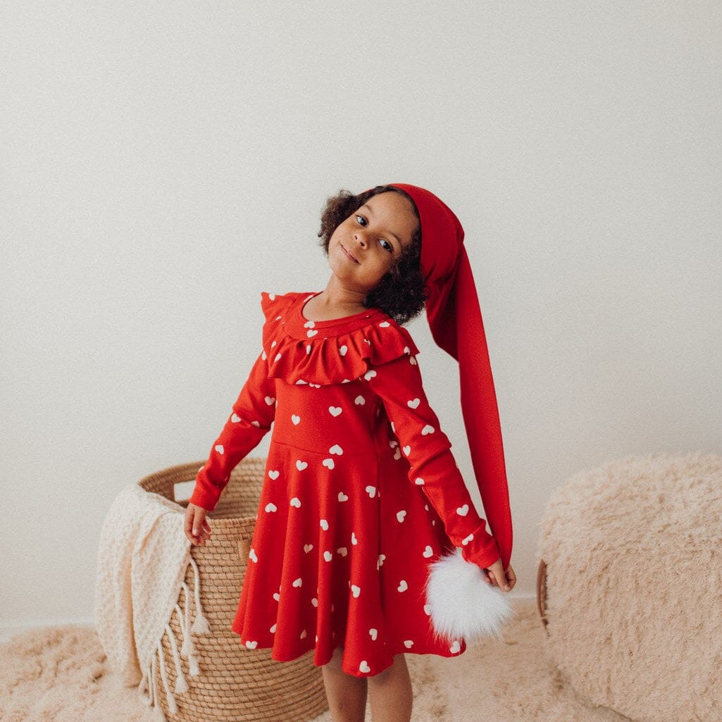 HEART SONG RIB RUFFLE COLLAR DRESS | POPPY Mekko Made of Dreams