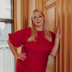 Jacquard Dress -Mekko | Ruby Red Aikuisten mekko Metsola